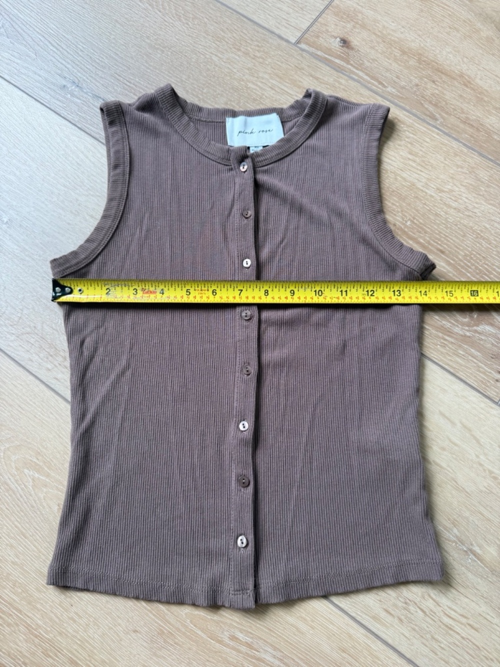 Pink Rose Button Front Tank - Picture 8 of 9